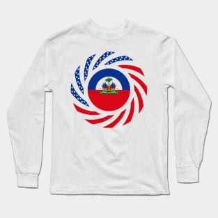 Haitian American Multinational Patriot Flag Long Sleeve T-Shirt